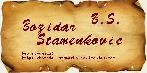 Božidar Stamenković vizit kartica
